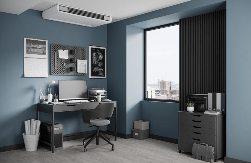 Gebläsekonvektor Vido S2 im Arbeitszimmer