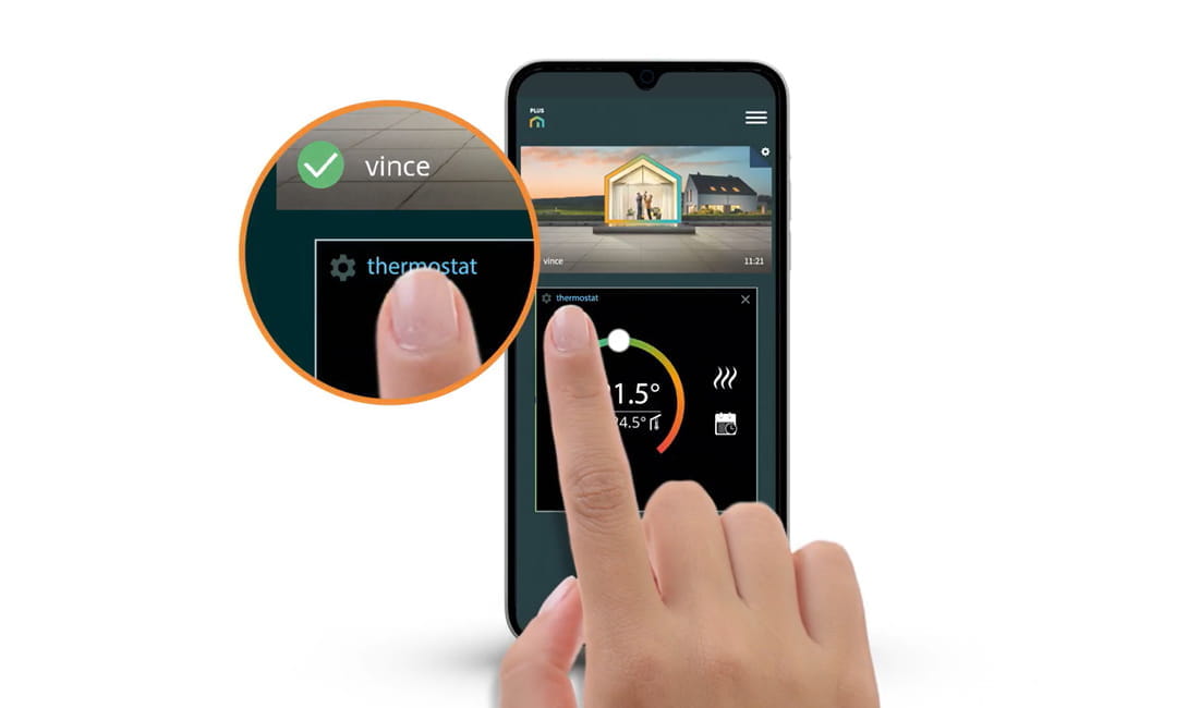 smart uppvärmning med Unisenza Plus-termostater och tillhörande app