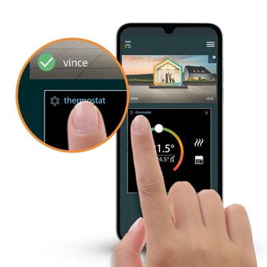 smarta Unisenza Plus-termostater och tillhörande app