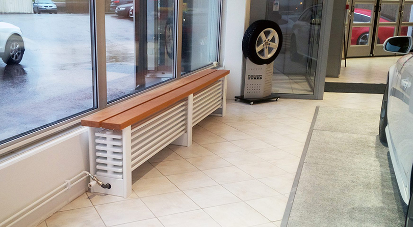 Berners Person- Och Transportbilar Ab i Sundsvall installerade över 20 st. Delta Bench bänkradiatorer på sin nyrenoverade arbetsplats.